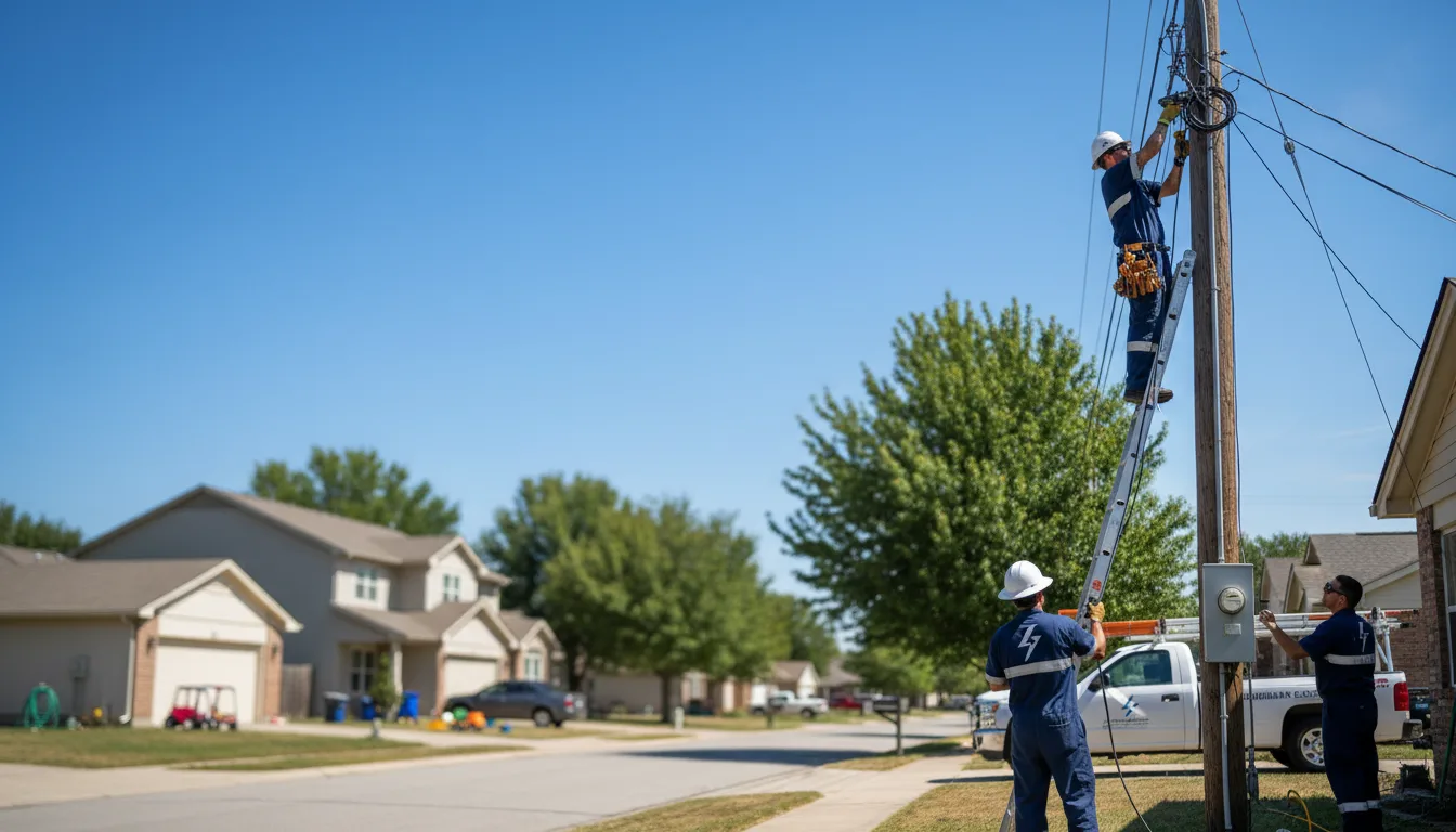 Residential electrician providing installation services in Fittstown, OK